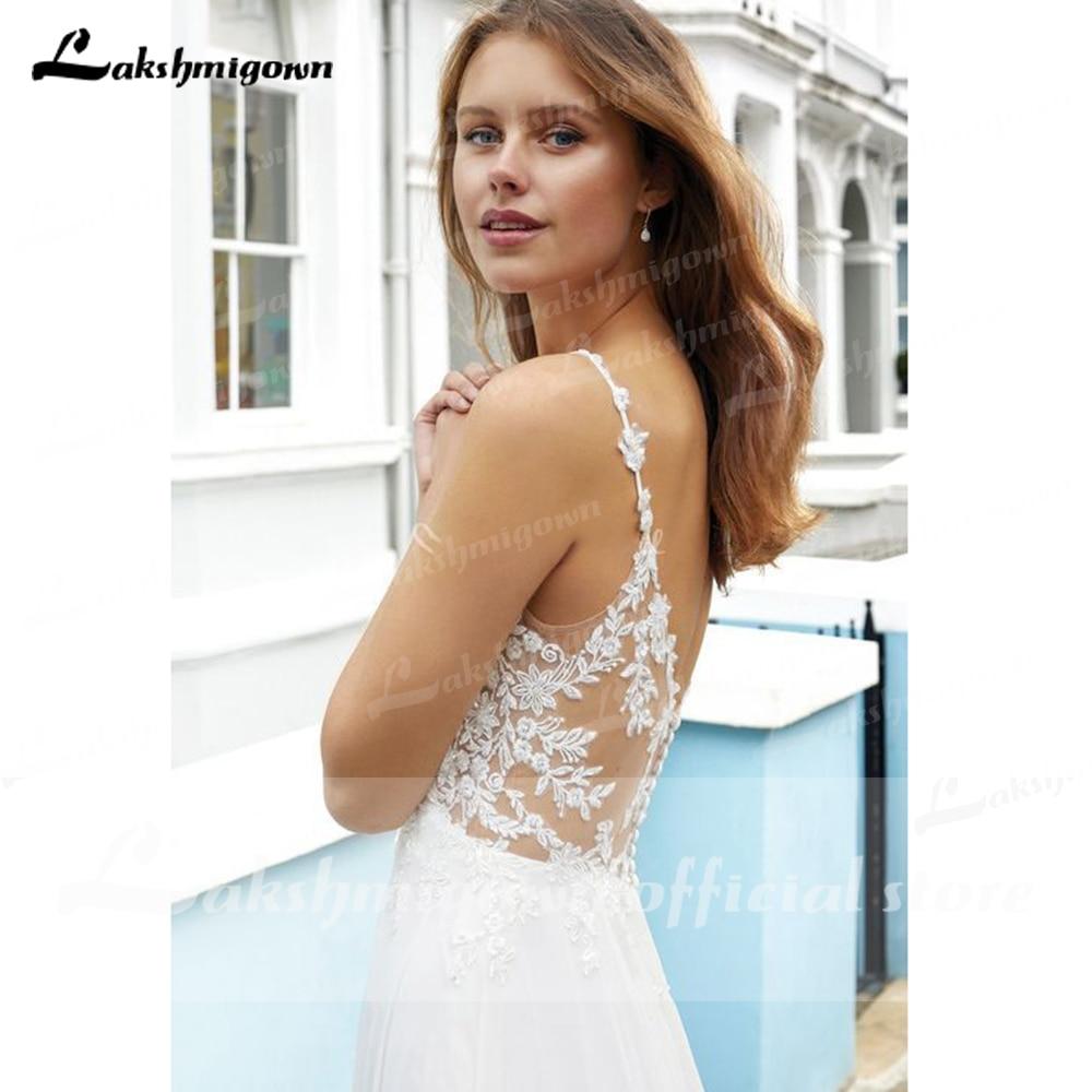 Long Sleeve Deep V Neck Lace Beads Luxury Backless Wedding Dresses - ROYCEBRIDAL OFFICIAL STORE