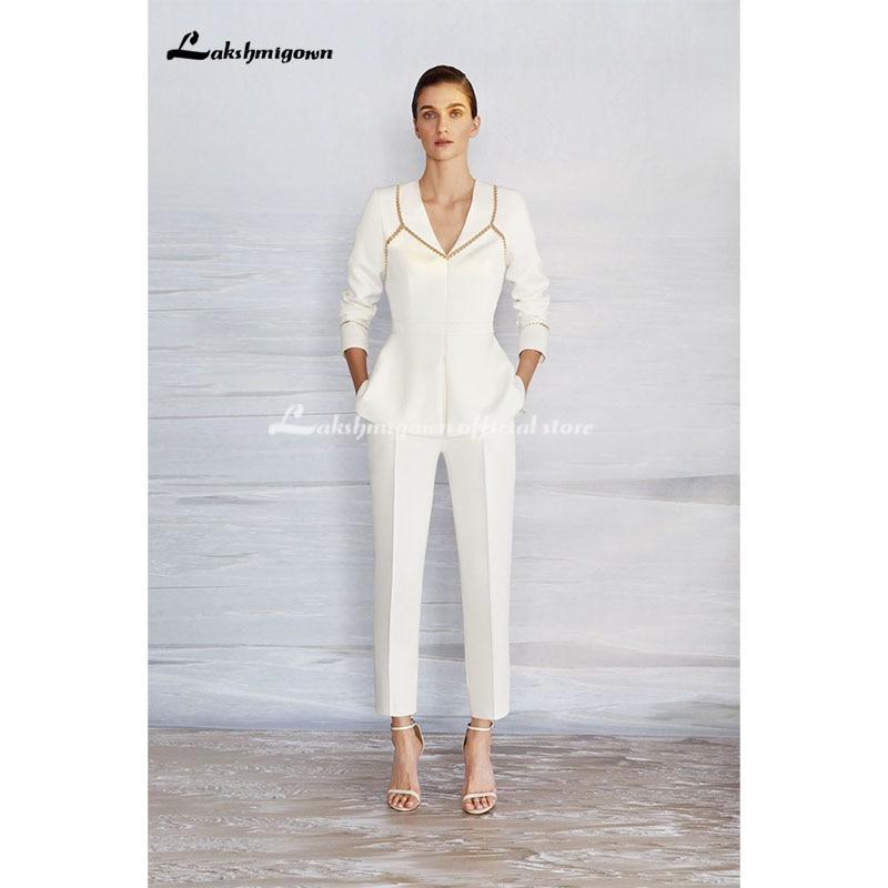 Long Sleeve High Neck Lace Chiffon A Line Wedding Dresses - ROYCEBRIDAL OFFICIAL STORE