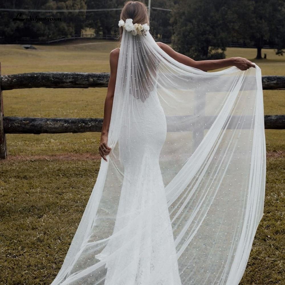 Luxury Pearls 3m Wedding Long Veil with Comb