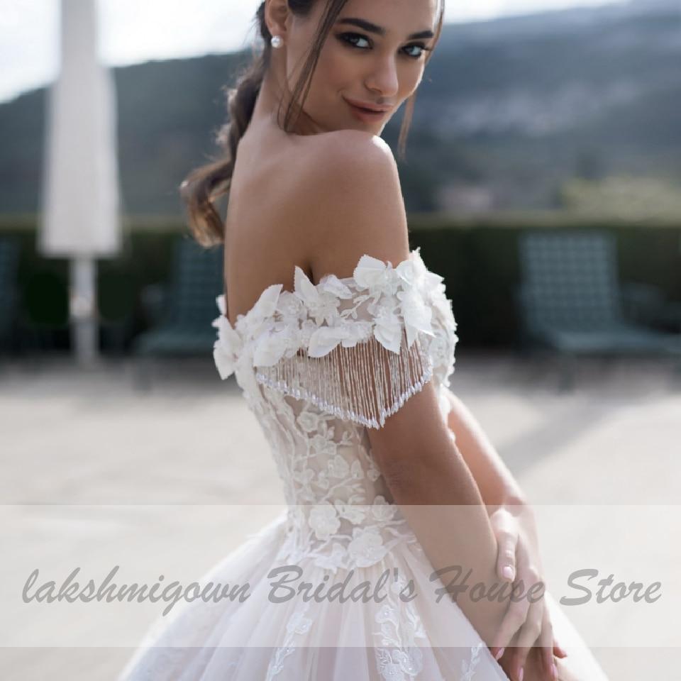Luxury Princess Bridal Gown Vintage Lace Wedding Dresses Off the Shoulder - ROYCEBRIDAL OFFICIAL STORE