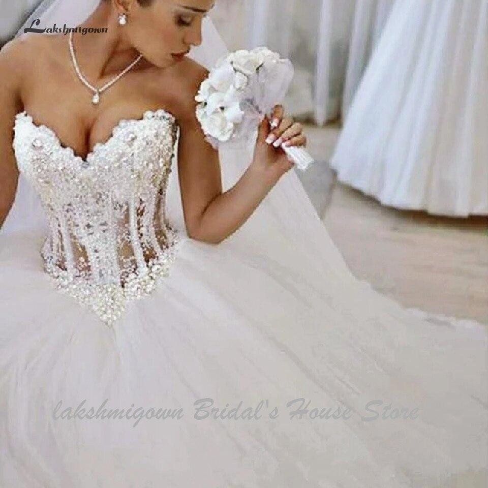 Luxury Saudi Arabia Ball Gown Wedding Dresses For Bride