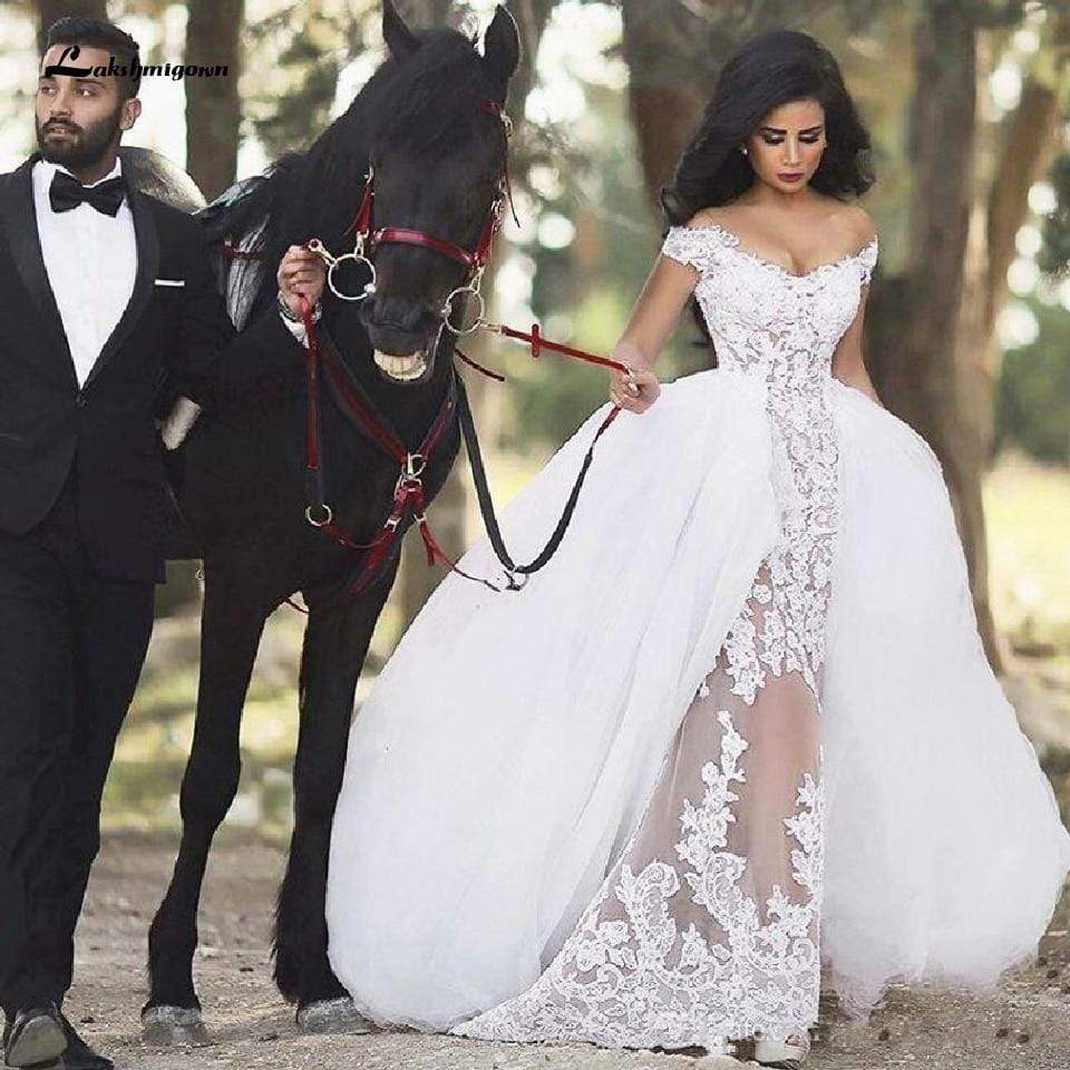 Mermaid Wedding Dress Vintage Lace Bridal Dresses - ROYCEBRIDAL OFFICIAL STORE