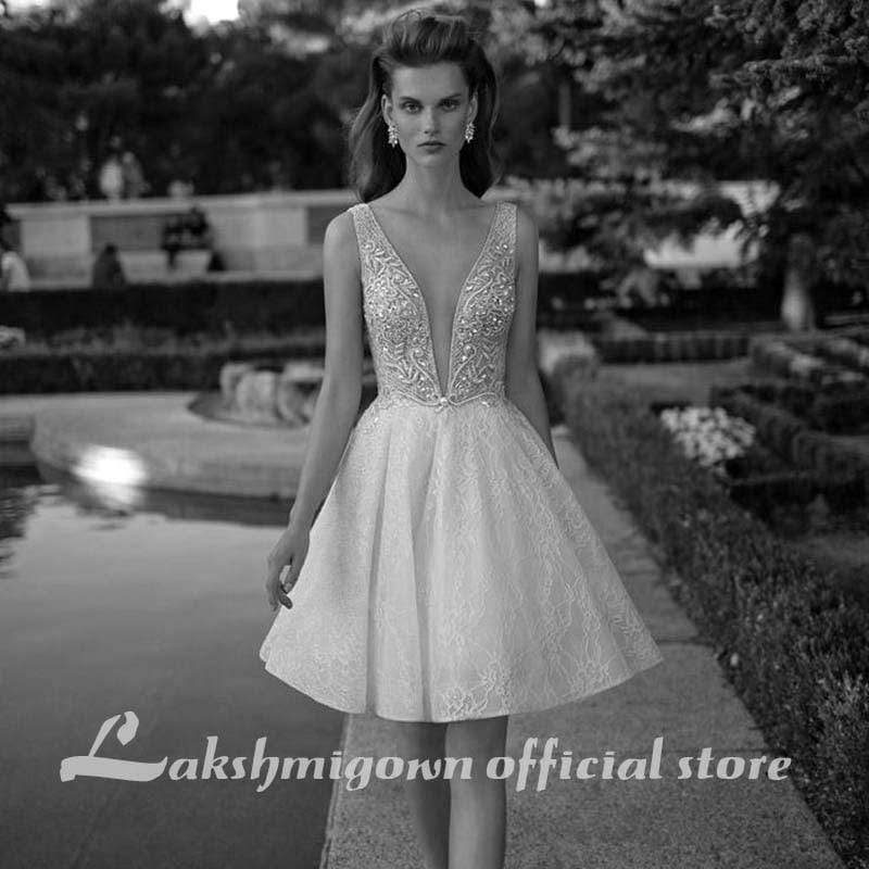 Pearls Wedding Dresses A-Line Pluning Neckline Lace
