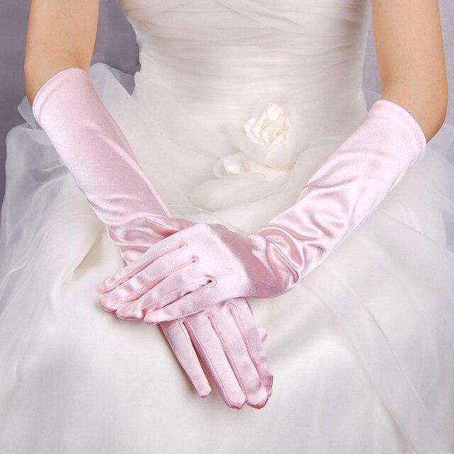 Gothic Satin Wedding Hand Glove Sexy Bridal Gloves Women