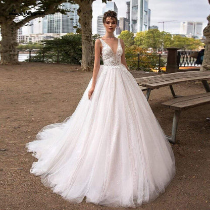 Pink Wedding Gown Vintage Lace Bridal Dress Open Back - ROYCEBRIDAL OFFICIAL STORE