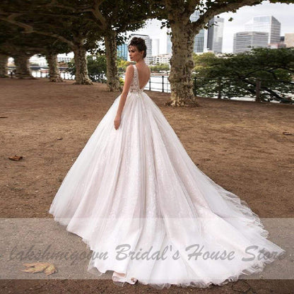 Pink Wedding Gown Vintage Lace Bridal Dress Open Back - ROYCEBRIDAL OFFICIAL STORE