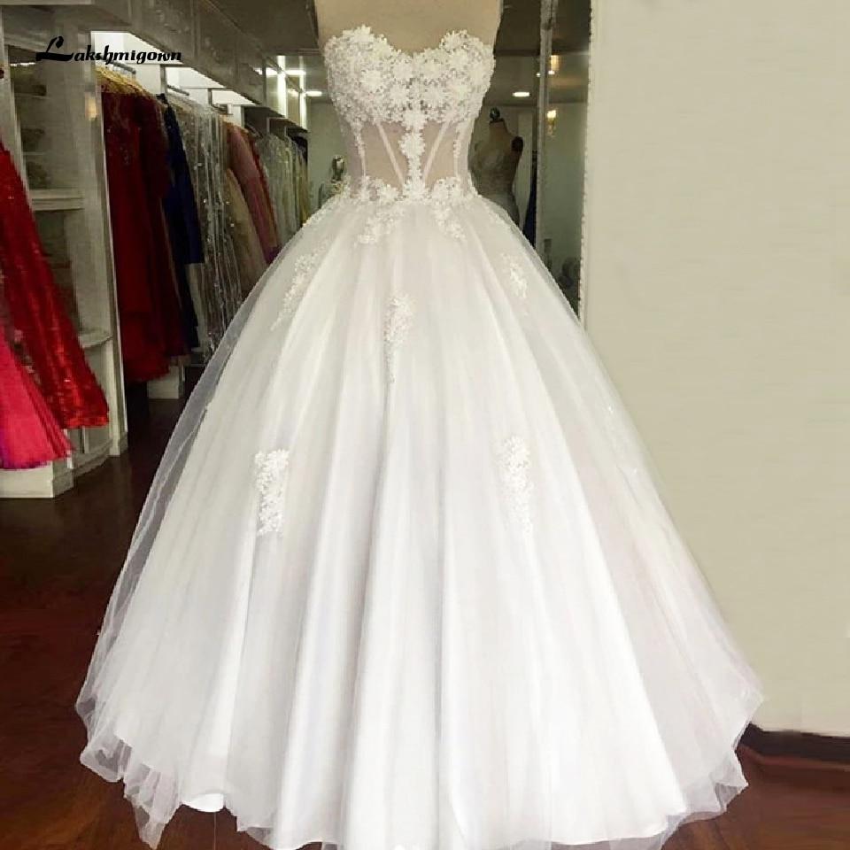 Plus Size Floral Corset Lace Up Wedding Gowns Off Shoulder