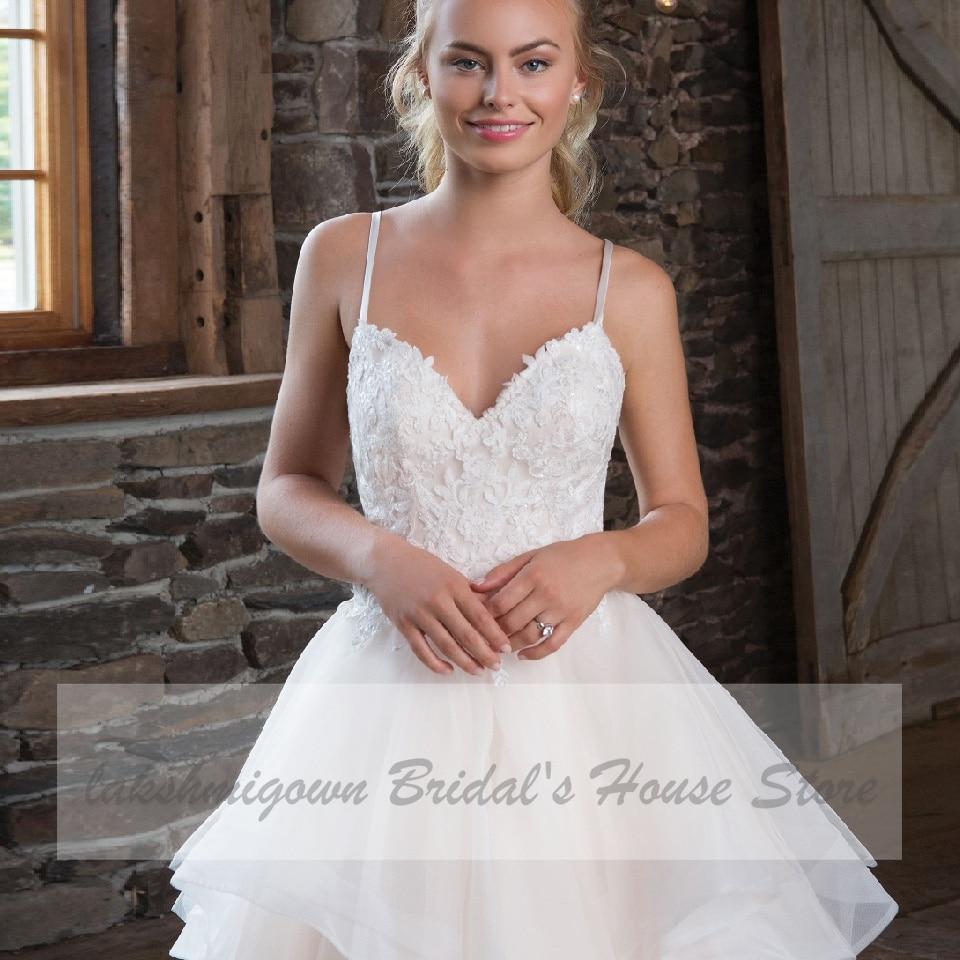 Princess A Line Organza Wedding Dress Spaghetti Straps - ROYCEBRIDAL OFFICIAL STORE