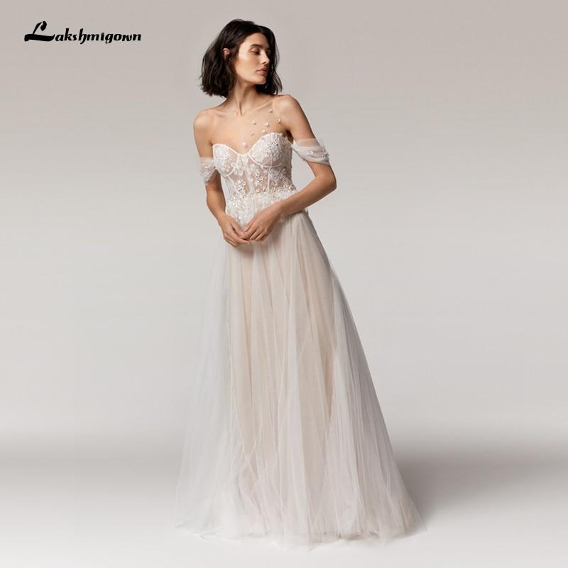 Princess Champagne Wedding Dress A Line New Designer