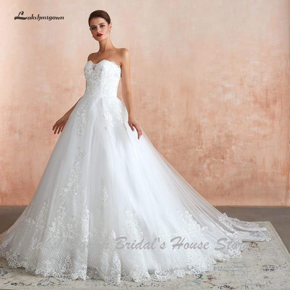 Princess Lace Wedding Gowns Off the Shoulder