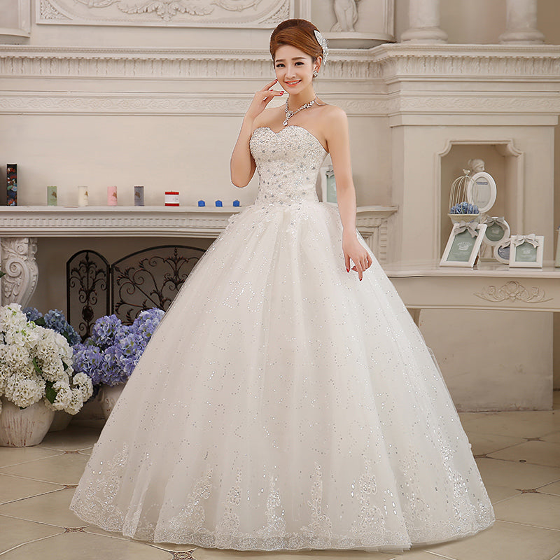 Wedding Dress Plus Size Bride Large Size Strapless Diamond Wedding Dresses Ball Gowns Bridal Princess Embroidery Dresses