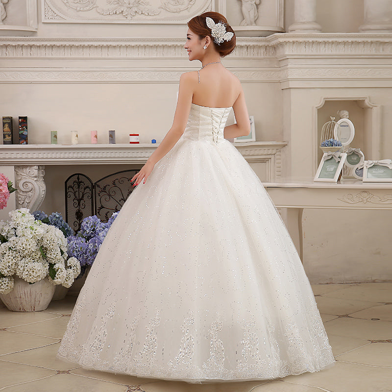Wedding Dress Plus Size Bride Large Size Strapless Diamond Wedding Dresses Ball Gowns Bridal Princess Embroidery Dresses