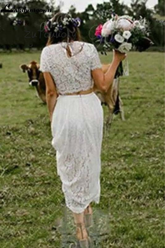 Short hippie wedding dress clearance