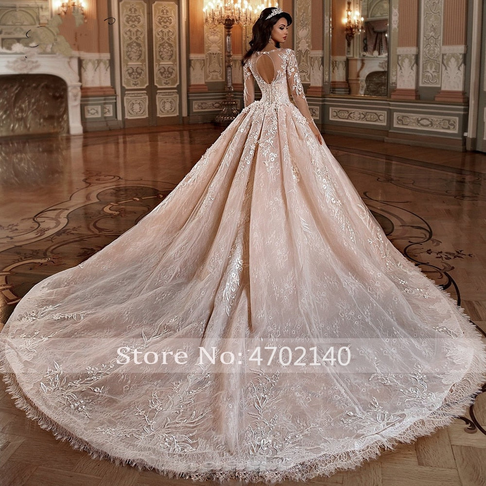 3D Flowrers Ball Gown Wedding Dresses Luxury Lace Appliqued – ROYCEBRIDAL  OFFICIAL STORE