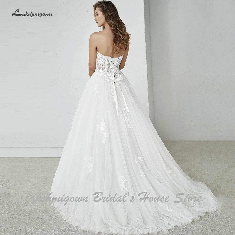 Sexy Corset Wedding Dresses Lace Up Long Off Shoulder