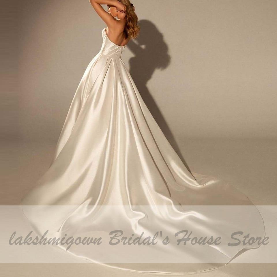 Sexy Off the Shoulder Satin Bridal Dresses Wedding Gowns