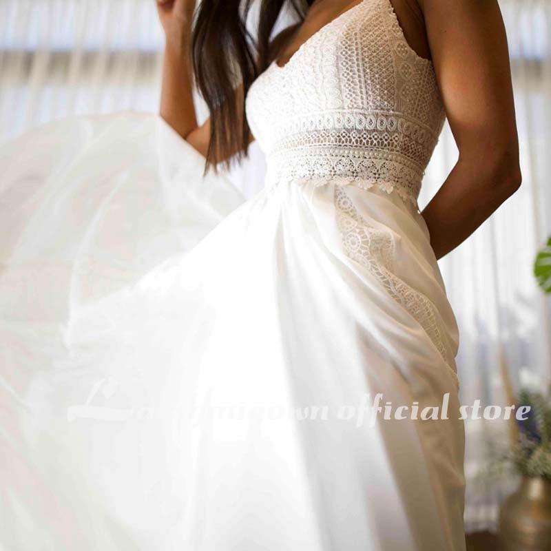 Sexy Summer Wedding Dress Lace Appliqued