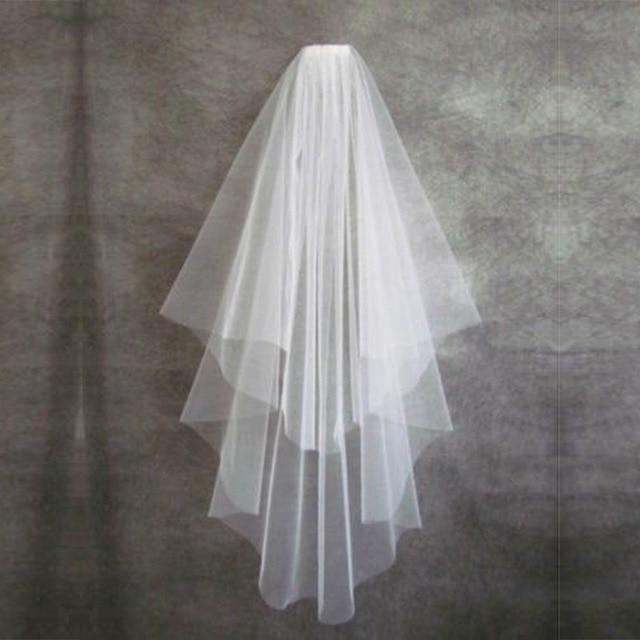 Short Wedding Veils with Comb Two Layers