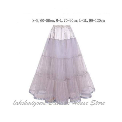 A Line Tulle Underskirt Women Without Hoops 100cm Floor Length - ROYCEBRIDAL OFFICIAL STORE