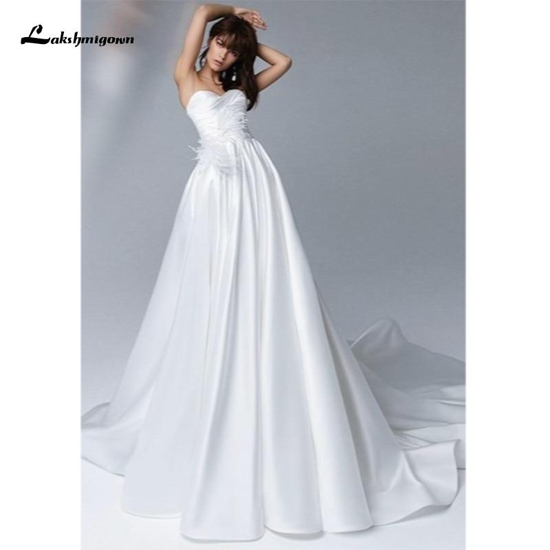 Simple Strapless Sweetheart A-Line Wedding Dresses