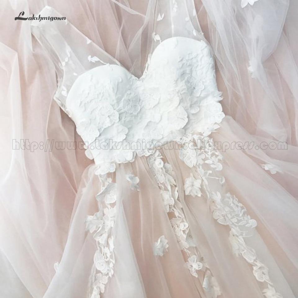 Lakshmig own floral wedding dress, boho style, pink, 2021, elegant, white, tulle, lace, sexy, princess, wedding attire, future - ROYCEBRIDAL OFFICIAL STORE