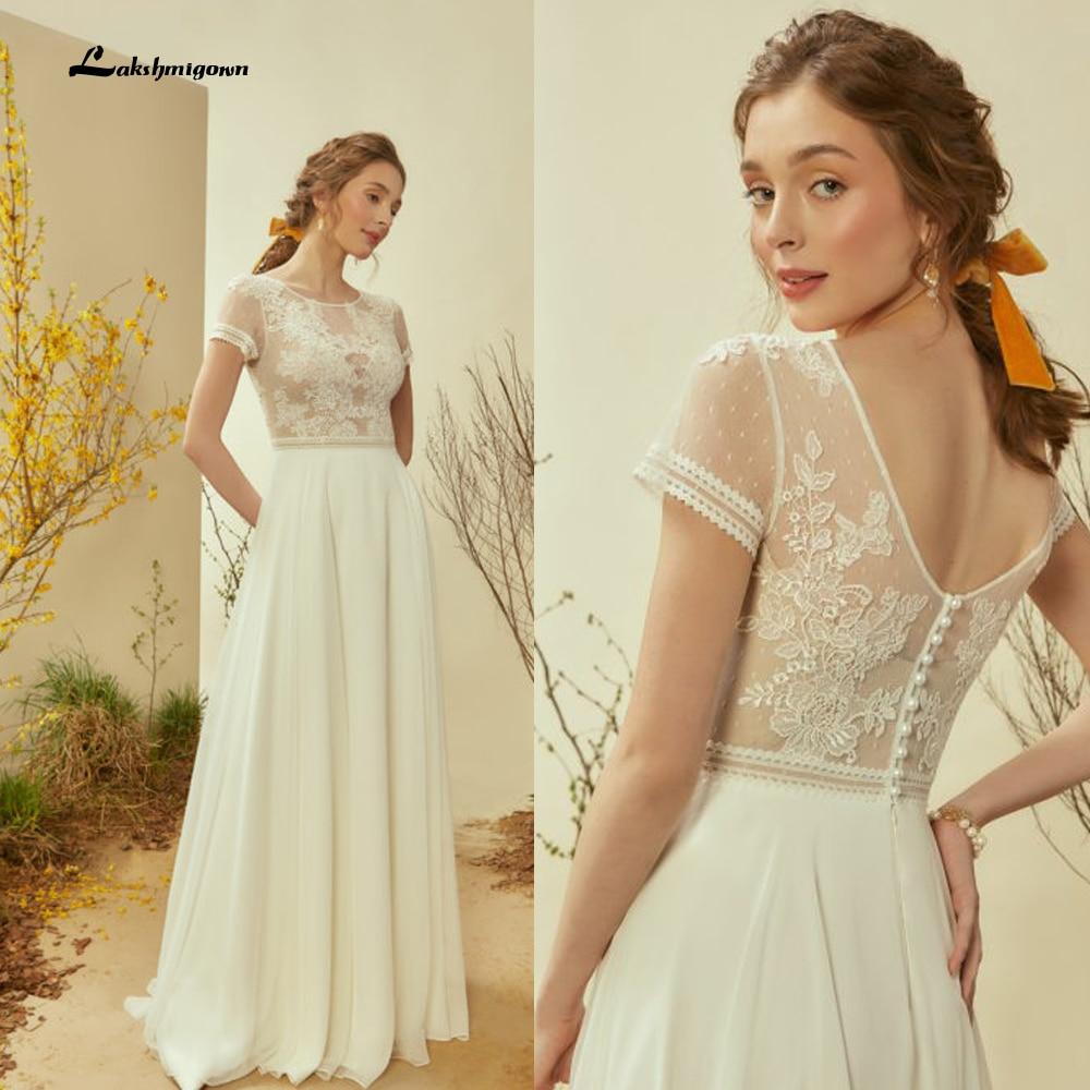 Sukienka Na Wesele Ivory Beach Bridal Gowns Sexy Backless Appliques Wedding Dresses Plus Size Robe Mariee Lakshmigown