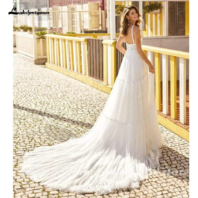 Tulle Wedding Dresses Off the Shoulder Lace Appliques