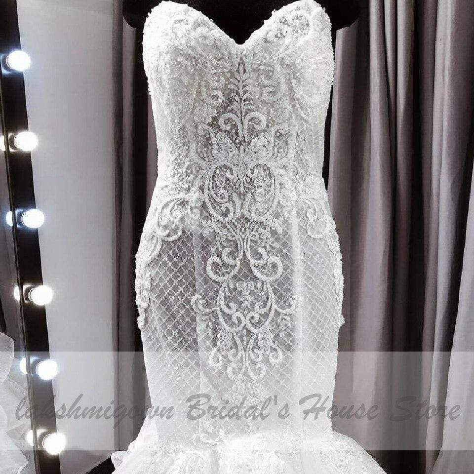Vintage Lace Two Piece Wedding Dress Detachable Skirt