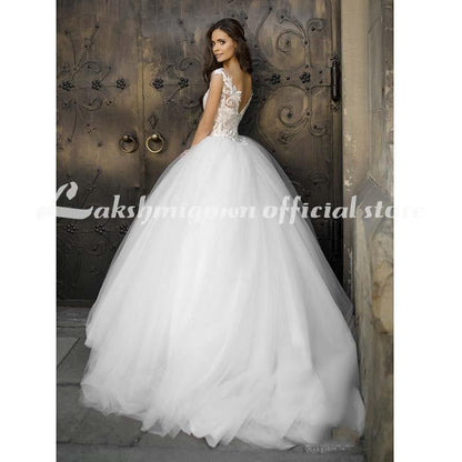 Vintage Turkey Plus Size Lace Ball Gown Wedding Dress - ROYCEBRIDAL OFFICIAL STORE