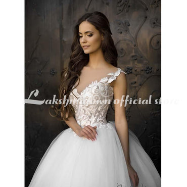 Vintage Turkey Plus Size Lace Ball Gown Wedding Dress - ROYCEBRIDAL OFFICIAL STORE