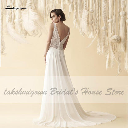 Wedding Dress for Women Summer Sexy V-Neck Lace - ROYCEBRIDAL OFFICIAL STORE