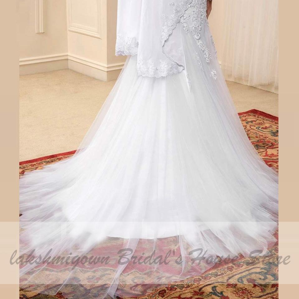 Wedding Dress With Hijab Lace Beaded Mermaid Wedding Gown