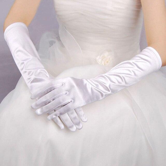 Gothic Satin Wedding Hand Glove Sexy Bridal Gloves Women