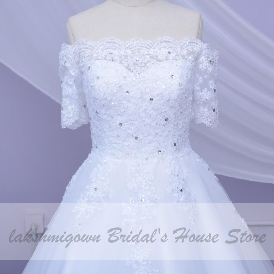 White Wedding Dress Plus Size Lace Appliques