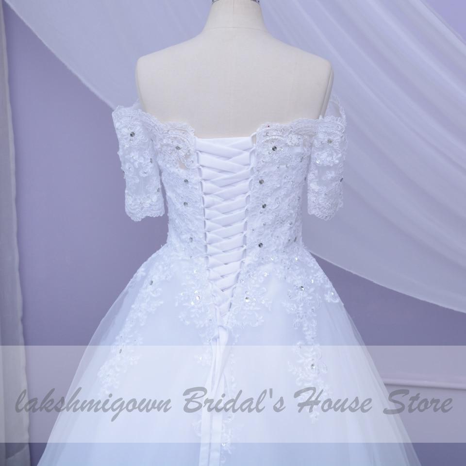 White Wedding Dress Plus Size Lace Appliques